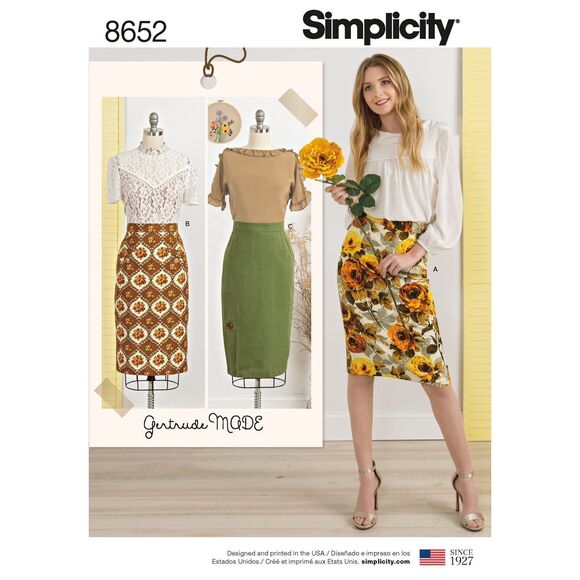 Simplicity Other - Simplicity 8652 Gertrude Made Pencil Skirts 3 Styles Misses' 16-24 Uncut Pattern